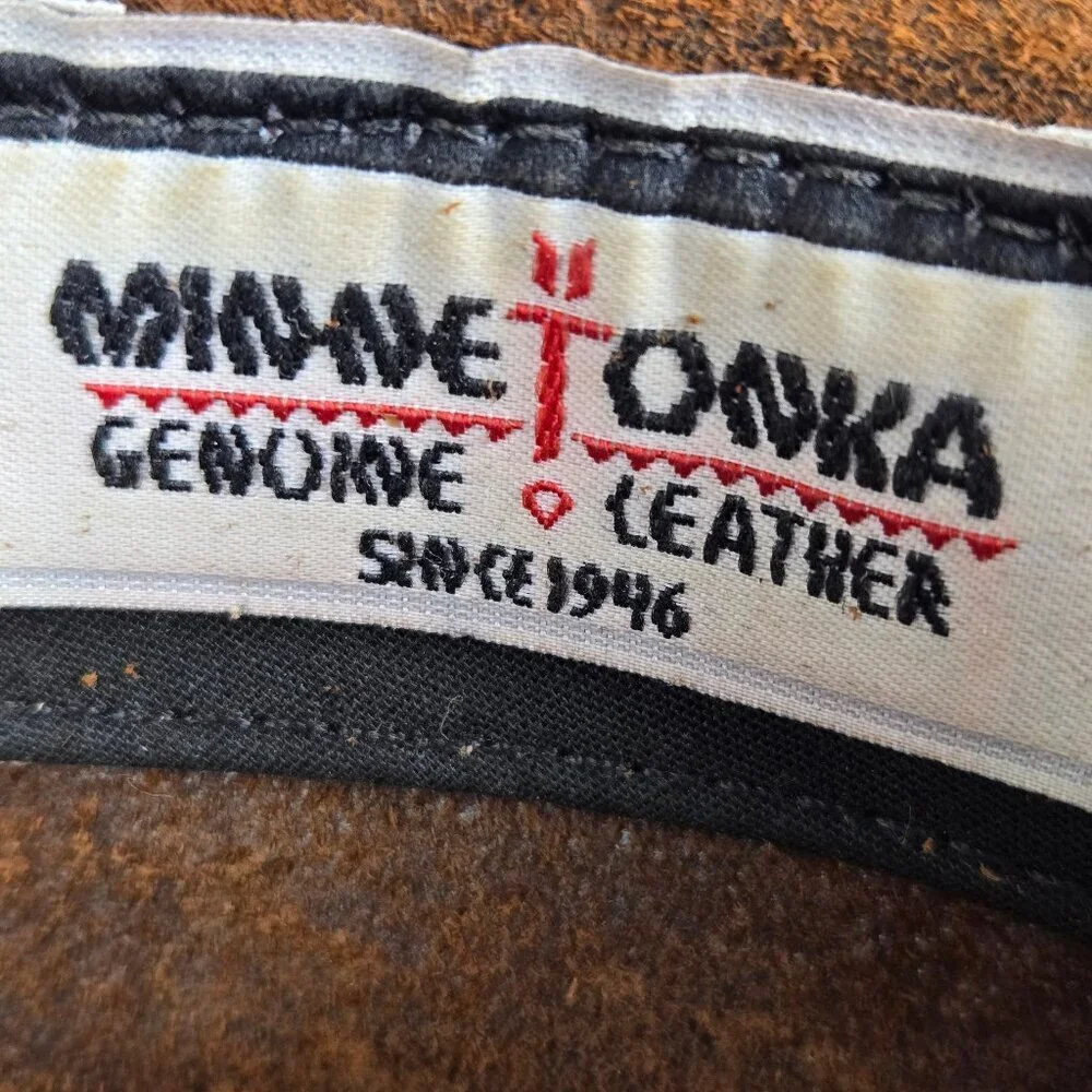 Minnetonka Size Medium Brown Leather The Outback Buffalo Nickel Hat Unisex